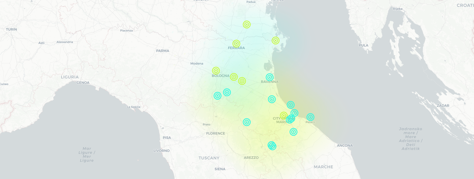Mappa degli ascolti Radio Studio Delta