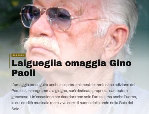 Gino Paoli risuona a Laigueglia: Pasqua nel segno della sua musica
