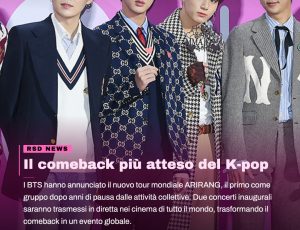 BTS, il ritorno globale passa anche dal cinema: annunciato il tour-evento “ARIRANG”