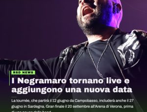 Negramaro, tour 2026 sempre più ricco: nuove date e un addio (temporaneo) dal vivo