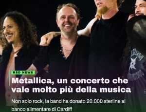 Metallica, la musica incontra la solidarietà