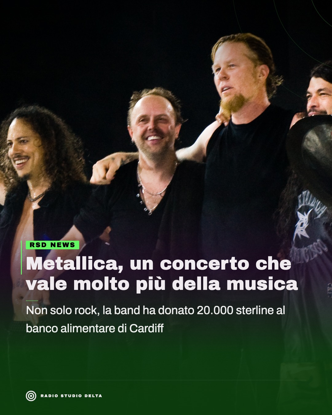 Non solo rock, la band ha donato 20.000 sterline al banco alimentare di Cardiff
