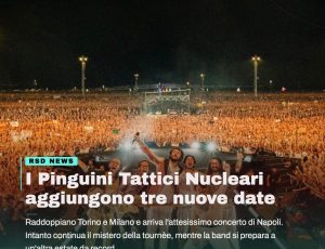 Pinguini Tattici Nucleari, la corsa continua: tre nuove date per il tour negli stadi del 2027