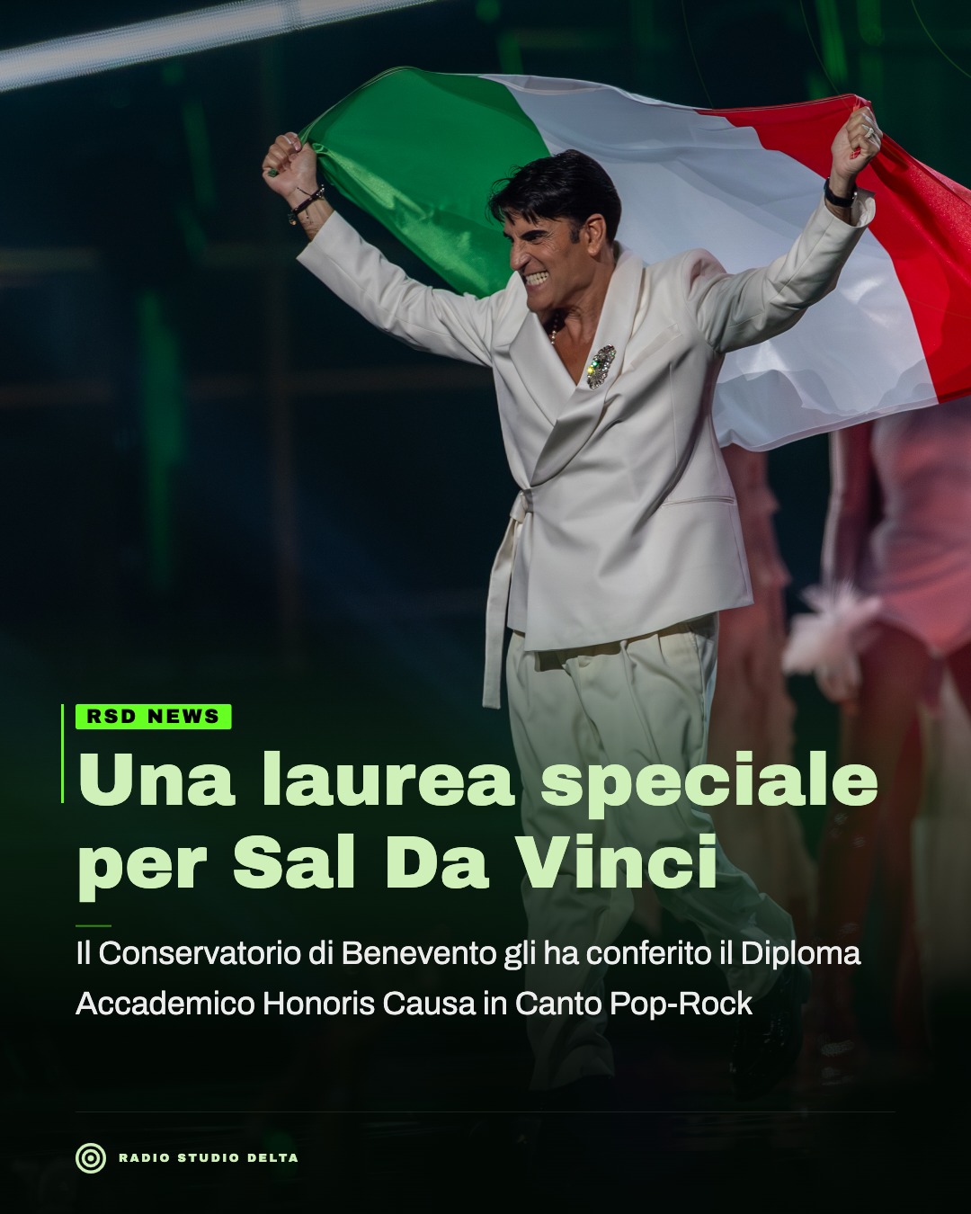 Il Conservatorio di Benevento gli ha conferito il Diploma Accademico Honoris Causa in Canto Pop-Rock