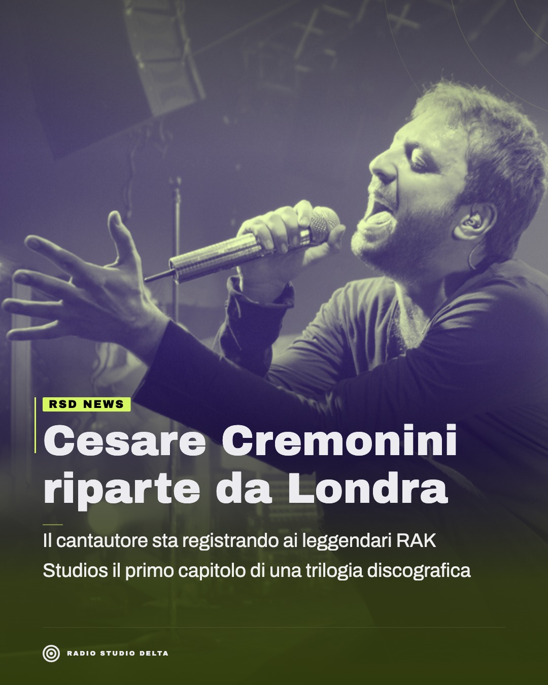 Il cantautore sta registrando ai leggendari RAK Studios il primo capitolo di una trilogia discografica