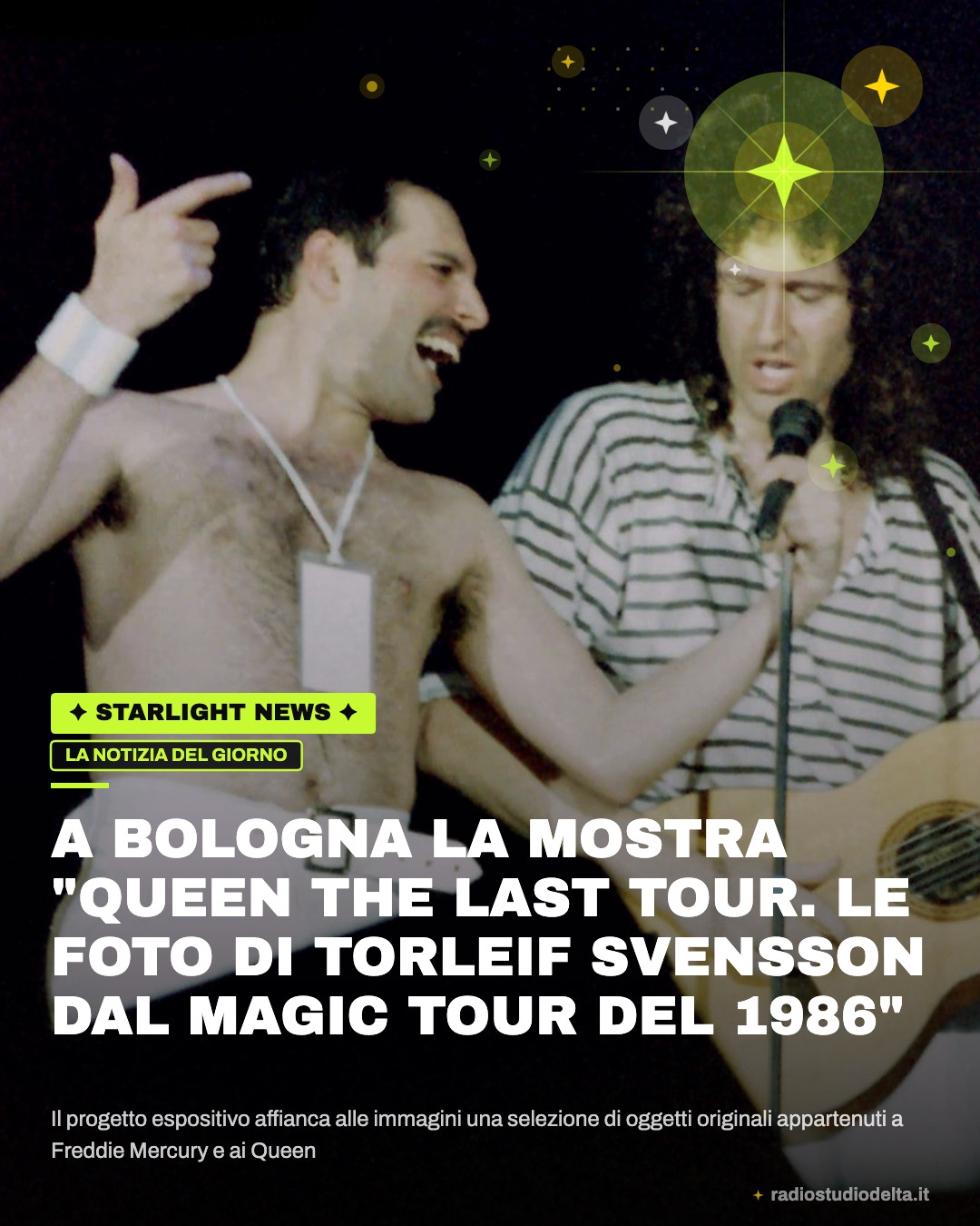 Il progetto espositivo affianca alle immagini una selezione di oggetti originali appartenuti a Freddie Mercury e ai Queen