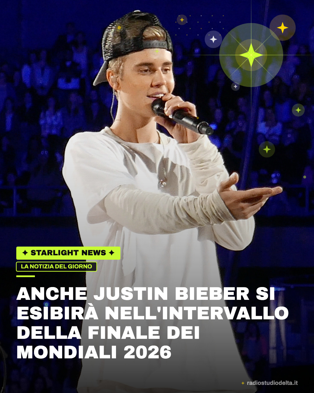 Anche Justin Bieber si esibirà nell'intervallo della finale dei Mondiali 2026
