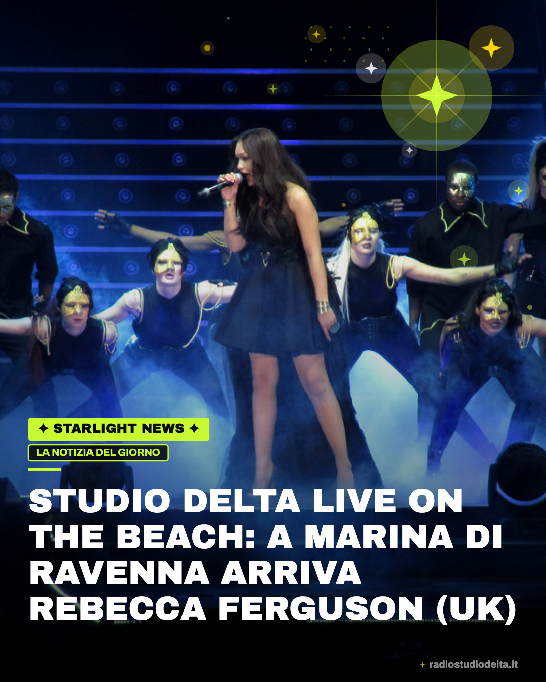 STUDIO DELTA LIVE ON THE BEACH: A MARINA DI RAVENNA ARRIVA REBECCA FERGUSON (UK)