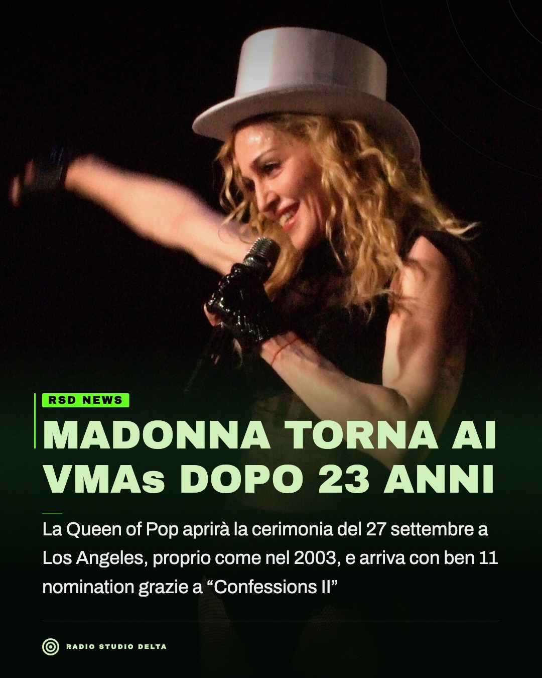 La Queen of Pop aprirà la cerimonia del 27 settembre a Los Angeles, proprio come nel 2003, e arriva con ben 11 nomination grazie a “Confessions II”