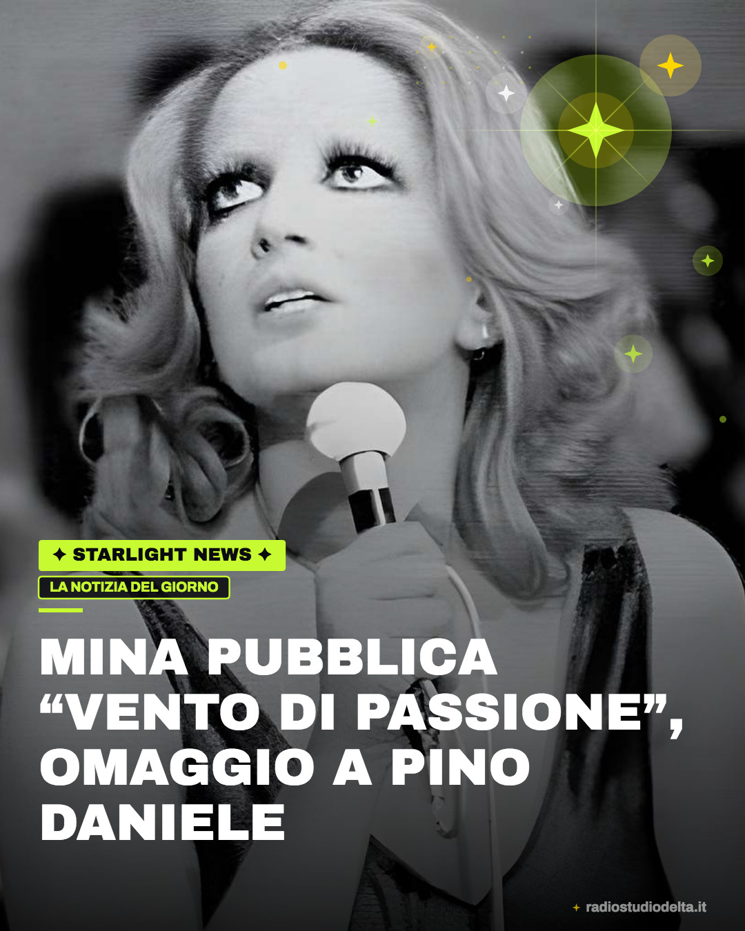 Mina pubblica “Vento di passione”, omaggio a Pino Daniele
