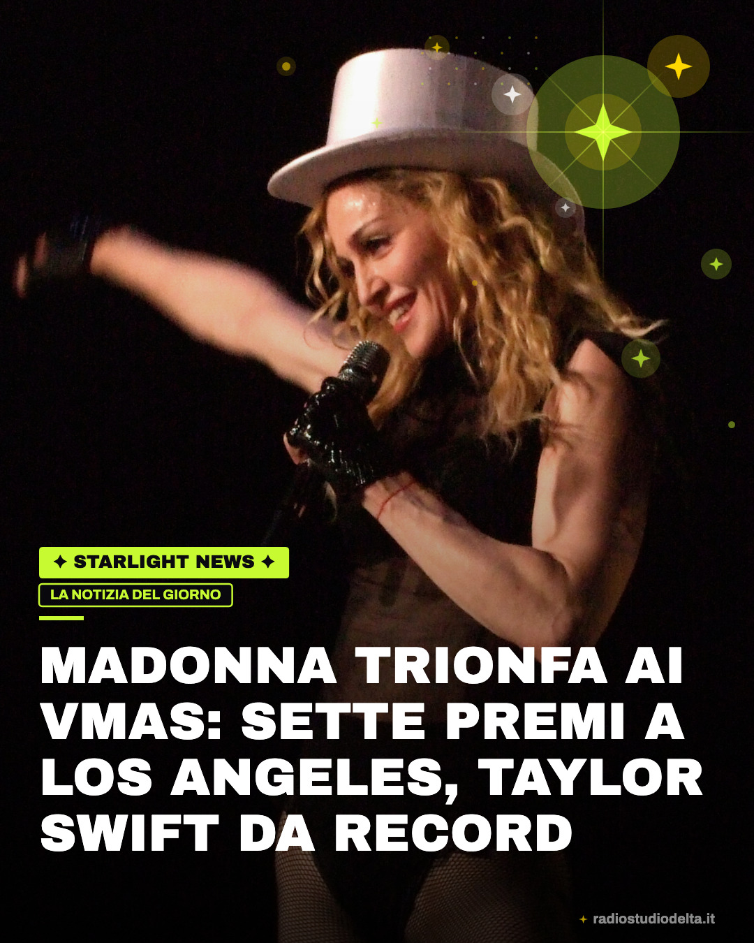 Madonna trionfa ai VMAs: sette premi a Los Angeles, Taylor Swift da record