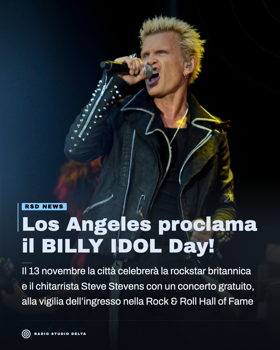 Il 13 novembre la città celebrerà la rockstar britannica e il chitarrista Steve Stevens con un concerto gratuito, alla vigilia dell’ingresso nella Rock & Roll Hall of Fame
